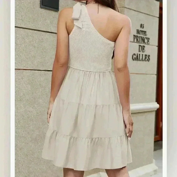 ZESICA Women's Summer Boho One Shoulder Sleeveless Dress- ruffle- Size Small - Picture 2 of 10